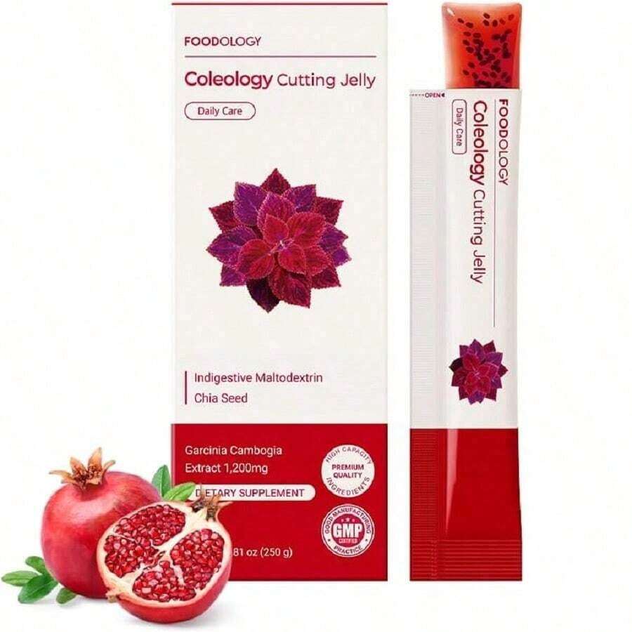 FOODOLOGY Coleology Cutting Stick Jelly, Pomegranate – Appetite Suppressant, Chia Seeds, Garcinia Cambogia HCA, Korean Dietary Supplement With Collagen - 1 Pack Of 10 Vitamins Supplements Chlorophyll Creatina Monohidratada Vitamins Probiotics For Women Protein Powder Quick Ship Items Creatina Colageno - 1 包,共 10 個 - 查看 1