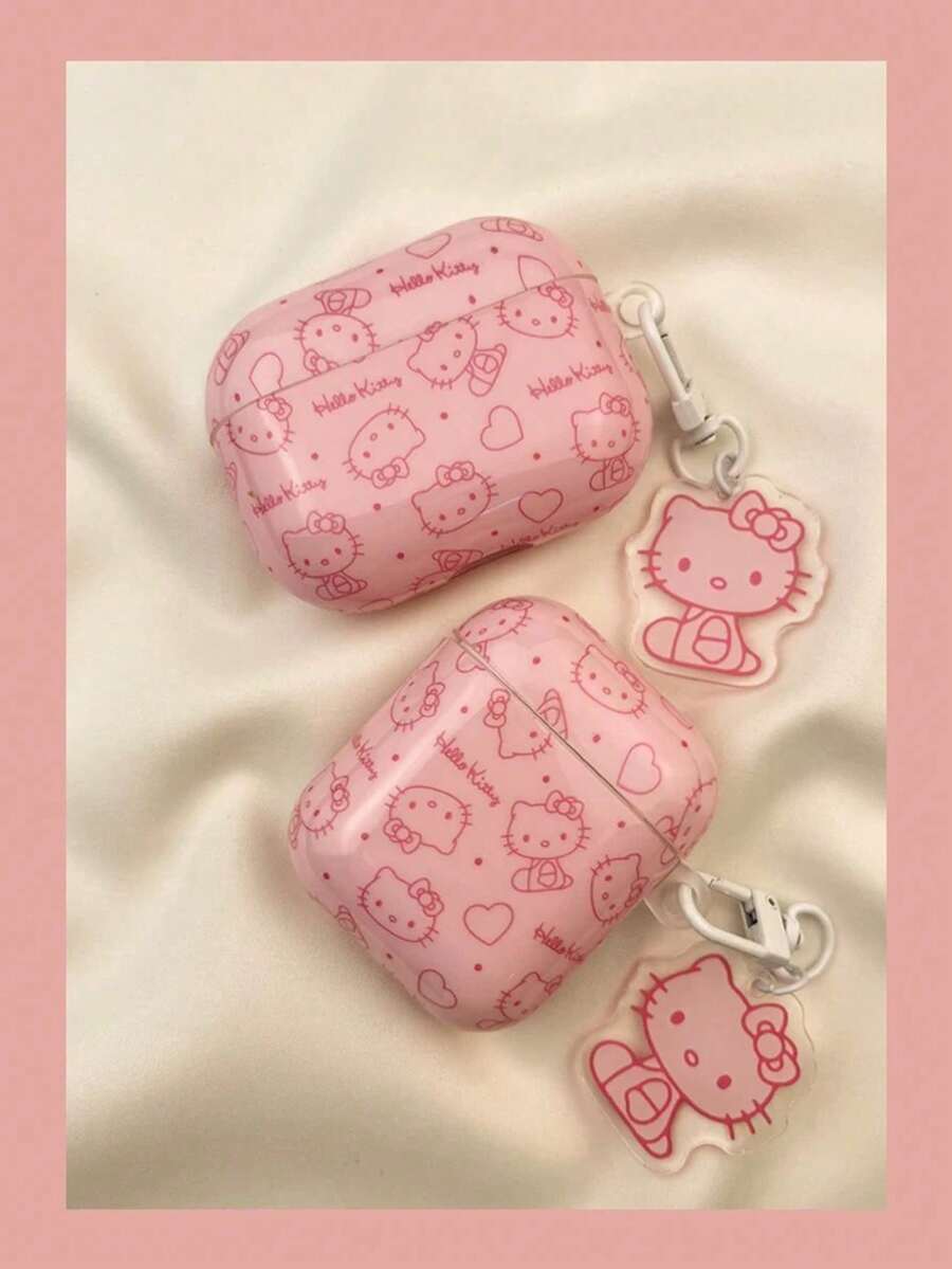 SANRIO 1个IMD KT时尚耳机保护套，兼容苹果新款 Pro 3/Pro 2/4/3/2/1/Pro蓝牙无线耳机保护套 - 粉色 - 查看 1