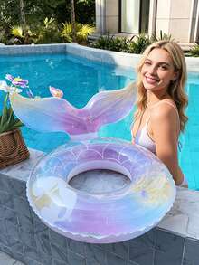 Mermaid Underarm Swimming Ring, Transparent Shiny Inflatable Swimming Ring, Thickened Transparent Glitter Buoyant Swimming Ring - Multiple Styles - View 8