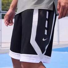 Nike Dri-Fit 繫帶中腰寬鬆直筒休閒短褲 男款 - 黑色 - 查看 3