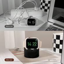 Đế sạc silicon hình nơ dễ thương, 1 chiếc, tương thích với Apple Watch, đế sạc silicon tương thích với Apple Watch Series 10/9/8/7/6/SE/Ultra, quà tặng mùa xuân. - Nhiều màu - Xem 3