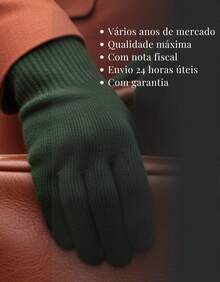 Lilas Inova Unisex Thick Wool Glove Autumn Winter High Quality - 軍綠色 - 查看 7