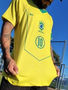 Brazil Limited Edition Men's DryFit Football Style Streetwear Shirt - MOD 1 - 查看 2