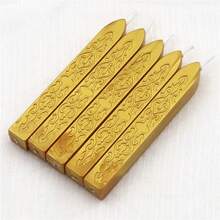 Conjunto de 5/12 bastões de cera metálica em cores sortidas com pavio para selar documentos, perfeitos para convites de casamento, envelopes, decoração de embalagens e ideias para presentes de Natal. - Bastão de cera central - Ver 24