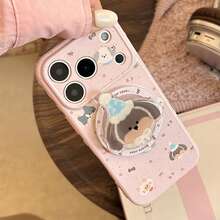 1个可爱卡通狗狗猫咪涂鸦狗狗磁性手机支架，适用于 17/17 Pro Max，软壳手机壳，可爱、少女、创意、几何、卡通风格、小众、ins风 - 芭樂粉 - 查看 8