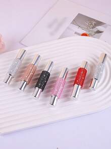 1pc 10ml Refillable Perfume Bottle With Rhinestone Dual-Head Spray & Roll-On Design, Empty Cosmetic Container For Travel - View 3