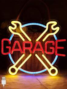 Garage Neon Light Set - Gear Shift/Engine Check/Garage Style - Car Enthusiast Decor Lights - Multicolor - View 2