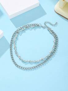 1件装铁丝铁艺双层链项链，男士嘻哈哥特朋克风铁丝尖刺链项圈礼物 - 項鍊 - 查看 4