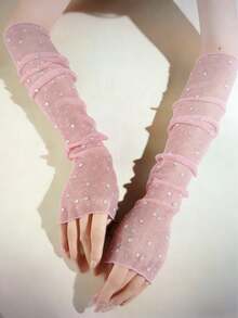 1 双女士亮片蕾丝袖套，轻盈防紫外线亮片拼接 - A - 查看 9