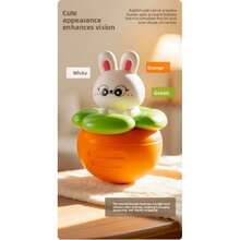 1pc Cute Rabbit & Carrot Rattle Toy - 360° Swinging Fun, Suitable For Babies 0+ Months | Promotes Hearing, Vision And Brain Development | No Sharp Edges, Easy-Grip Baby Rattle - Multicolor - View 6