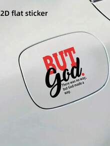 1 miếng dán nắp bình xăng xe hơi 2D phẳng với câu nói truyền cảm hứng "Nhưng Chúa đã mở đường", decal trang trí ngoại thất xe hơi mang tính tôn giáo, thiết kế phẳng 2D. - Nhiều màu - Xem 6