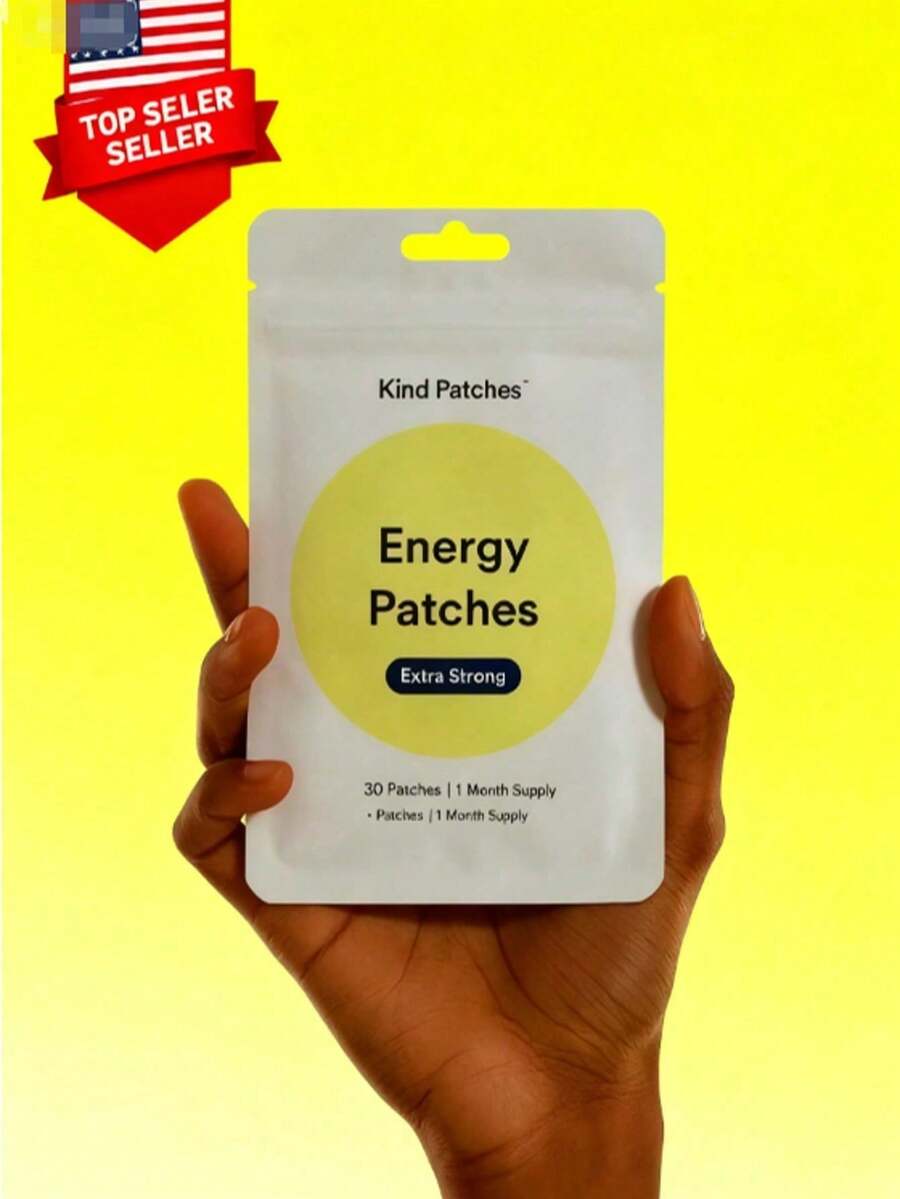 2 X Kind Patches | Energy Patches Extra Strong | 30 Energy Patches: Natural Ingredient, Caffeine And Red Ginseng, Vegan, 1 Month Pack - 1 gói - Xem 1