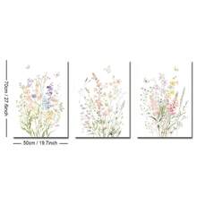 1/3pcs Set Unframed Wildflower Nursery Canvas Poster Boho Botancial Floral Butterfly Wall Art Print Minimalist Girl Room Aesthetic Decor Painting For Apartment,Living Room,Bedroom,Modern Home Decoration - A - View 8