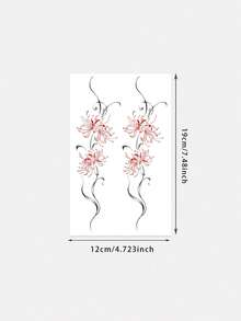 One Valentine's Day Temporary Temporary Tattoo Sticker, Y2K Style, Floral Design, Waterproof, Sweatproof, Washable, Non-Reflective, Suitable For Arms And Shoulders, Realistic Tattoo, Suitable For Individuals, Lasts 3-5 Days. - Multicolor - View 6