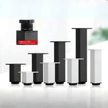 4个可调节铝合金方形家具腿，适用于浴室柜 - 重型支撑脚，带防滑垫 - A - 查看 2