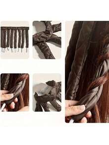 8pcs No Heat Curling Rods Set, Adjustable Headband, Satin Fabric, Suitable For Long Hair, Easy To Create Curly Hairstyles, Women No Heat Hair Curlers, Wave Styling, Hair Styling Tools - One Size Fits All - View 5