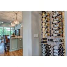 VintageView Serie de Pared Botellero de Vinos Montado en la Pared para 12 Botellas Negro Satinado Almacenamiento Moderno y Elegante de Vinos con Diseño Que Permite Tener la Etiqueta al Frente - Negro Satinado - Ver 7