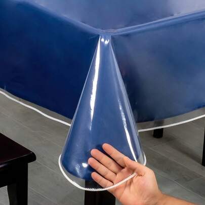 1pc Transparent Rectangular Tablecloth, Protective Cover, Minimalist Tablecloth, Suitable For Camping Or Holiday Party, Vinyl Tablecloth, Elegant Tablecloth For Rectangular Tables