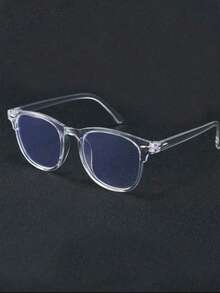 Unisex Square Gold & Black Rivet Transparent Eyeglasses Accessories - Fashionable Full Frame Glasses - Multicolor - View 2