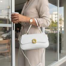 Elegant Structured Women's Handbag With Removable Strap. Made Of Premium Synthetic Leather. - 白色 - 查看 4