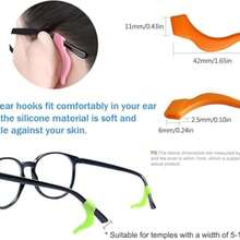 6/10/20 Peças Ganchos de Orelha Antiderrapantes de Silicone - Disponíveis em Transparente, Preto e Outras Cores, Adequados para Esportes e Atividades ao Ar Livre, Retenedores de Óculos Confortáveis, Alças de Óculos da Moda, Garantem Têmporas de Óculos Confortáveis e Seguras, Suporte de Óculos Esportivos para Adultos, Fixador de Óculos, Têmporas Antiderrapantes de Silicone para Óculos, Presente Ideal - Multicolorido - Visão 3
