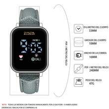 ZOEA Couple Digital Watches - 錶帶 - 淺綠色 / 錶殼 - 銀色 - 查看 3