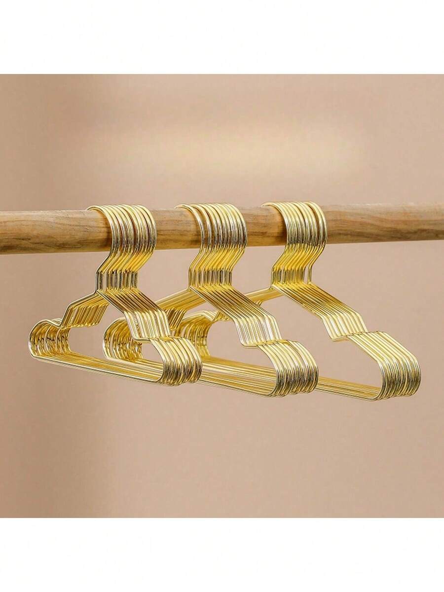 5pcs/Set Gold Mini Clothes Hangers, Metal Small Hangers, Suitable For Teddy Bears, Cats, Plush Toys, Dolls, Pet Clothing Racks - Gold - View 1