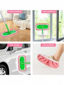 1/2/4pcs Super Absorbent Reusable Mop Pads, Polyester Fiber Cleaning Cloths, Suitable For Dry & Wet Floor Cleaning, Easy To Replace Mop Pads, Household Cleaning, Dry & Wet Wiping | Connector Pads | Cleaning Cloths, Floor Cleaning Mop - Multicolor - View 4