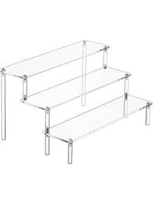 3-Tier Acrylic Pyramid Display Rack, Home Storage Display Shelf For Jewelry, Cosmetics, Cakes, Perfumes And More - Trong sáng - Xem 9