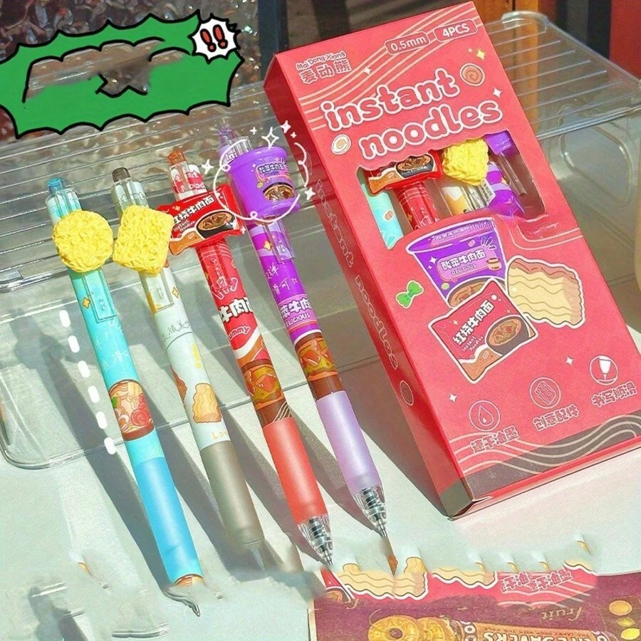 1 set de 1 pieza, bolígrafo de tinta borrable negra y azul de 0,5 mm, útiles escolares y de oficina, set de bolígrafos lindos y kawaii, estilo aleatorio (embolsado) - Conjuntos - Ver 1