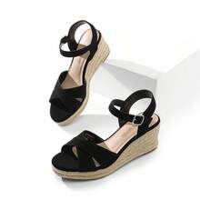 Women Platforms & Wedge Sandals - Black and White - View 8