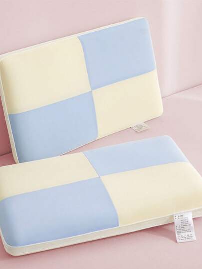 1pc Soft & Supportive Macaron Color Memory Foam Pillow For Children, Suitable For Kids Room, Preschool, All Seasons
