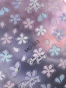 2 Stücke/Set bunte Frühlings-Blumen Nagelkunst Sticker, 5-Blüten Gänseblümchen Nail Decals in Weiß, Pink, Blau, Grün, Gelb, süße japanische Stil Nail Salon Accessoires für Frauen - Verschiedenfarbig - Übersicht 7