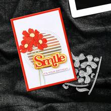 Creative Flower Dies, DIY Scrapbooking Album And Embossing Stencil, Greeting Card Making Tool, Card Paper Cutting Crafts ,Gift Card Making Template Die Cuts. - Silver - View 6