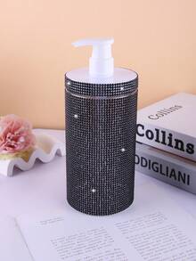 1pc 1000ml Rhinestone Embellished Wide Mouth Refillable Bottle For Shampoo, Body Wash, Hand Soap - View 9