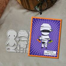 Creative Mummy Dies, DIY Scrapbooking Album And Embossing Stencil, Greeting Card Making Tool, Card Paper Cutting Crafts ,Gift Card Making Template Die Cuts. - Silver - View 6