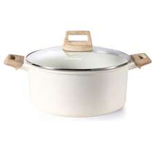 CAROTE 6 Qt Nonstick Stock Pot With Lid Soup Pot, 6 Quart Casserole With Lid, Easy To Clean Non Stick Cooking Pot Cookware White Granite - 查看 1