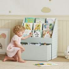 Bookcase For With Shelves Drawer Bookcase For Bedroom Playroom Green - Green - View 3