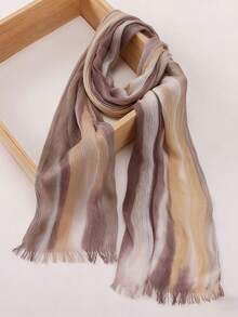 1pc Fashionable New Tie Dye Tie-Dye Printed Modal Muslim Hijab Scarf - Multicolor - View 10