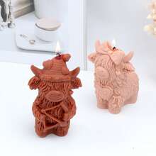 Zhonghui Mold 3D苏格兰高地牛硅胶模具创意心形蝴蝶结小牛香薰蜡烛模具扩香器石石膏树脂手工皂DIY材料 - 牛 - 查看 5