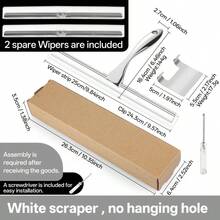 Stainless Steel Glass Wiper Durable Squeegee Shower Cleaner Doors Bathroom Windows - Multicolor - View 14