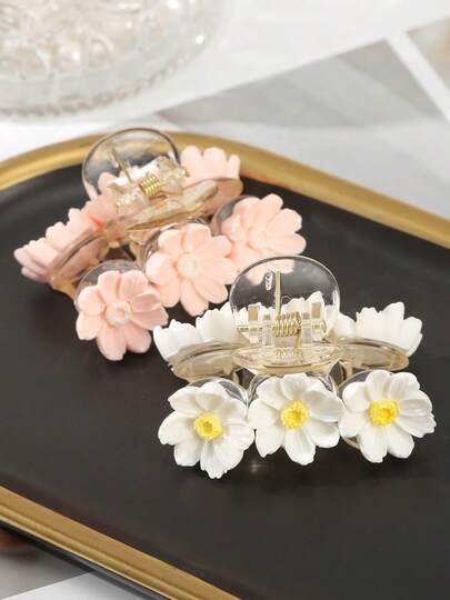 2pcs Bohemian Style Daisy Hair Clips, Elegant Chic Hair Accessories For Women, Suitable For Travel, Vacation, Photo Shooting