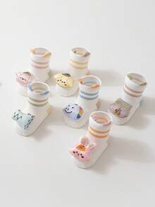 1双婴儿袜，轻薄透气不勒脚，网眼设计防蚊，0-1岁幼儿袜，春夏款 - 彩色 - 查看 5