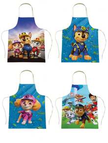 Paw Patrol 1pc Cartoon Pattern Apron, Suitable For Painting, Handicrafts, Cooking, Kitchen Protection - Multicolor - View 7