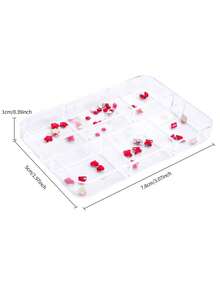 1/4 Caja Kit de Gemas Dentales, Kit de Joyería Dental de 6 Rejillas, Kit de Gemas Dentales, Kit Profesional de Gemas Dentales DIY, Cristales de Moda para Dientes Sonrisa Dulce (Blanco, AB, Rosa, Rojo) - 6 cuadrados - Ver 7
