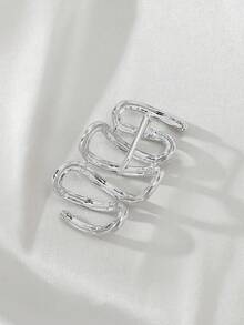 1pc Women's Fashion Snake Shaped Hair Claw Clip Hair Accessory - Silver - View 3