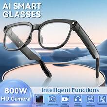 Gafas inteligentes de IA con cámara, traducción en tiempo real/reconocimiento de objetos, cámara de video 4K 8MP, asistente de IA ChatGPT/Doubao, Bluetooth/WiFi, material TR90, batería de larga duración de 290mAh, llamadas HD, compatible con iOS/Android, audio de oreja abierta, diseño ultraligero - Blanco - Ver 2