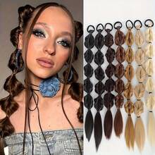 Tóc giả đuôi ngựa kiểu bong bóng được làm từ tóc tổng hợp, có thiết kế lồng đèn chun, phần tóc nối bện kiểu đuôi ngựa chịu nhiệt, phù hợp cho phụ nữ sử dụng hàng ngày. - Nhiều màu - Xem 1