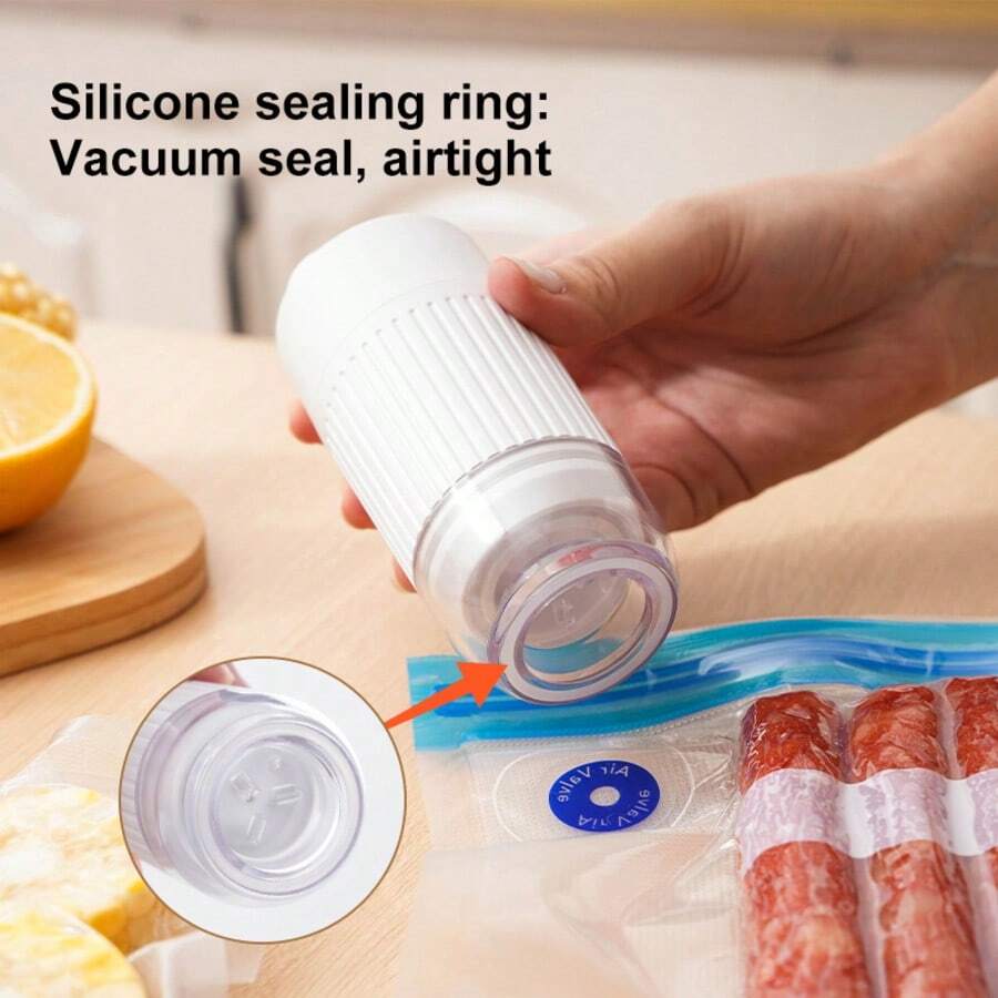 迷你真空食品封口机，电动真空泵，适用于食品真空袋，手持式家用真空封口机，USB真空封口机 - 彩色 - 查看 1