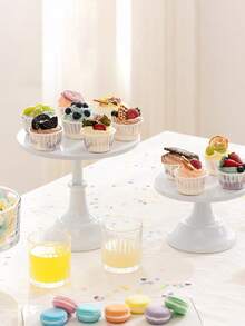 1pc Metal Cake Stand, 8/10/12 Inch White Tall Dessert Display Rack, Suitable For Wedding, Birthday Party, Buffet Table And Tea Break, High Iron Cake Tray, Can Display Pastries, Cupcakes And Used As Table Decoration - Multicolor - View 6